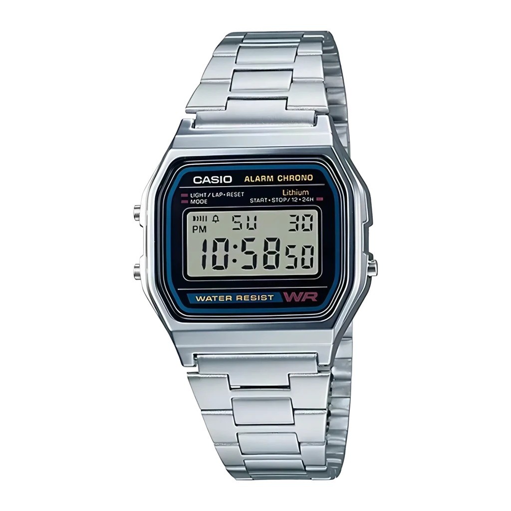 Casio A158WA-1DF Vintage Cronómetro Alarma Calendario