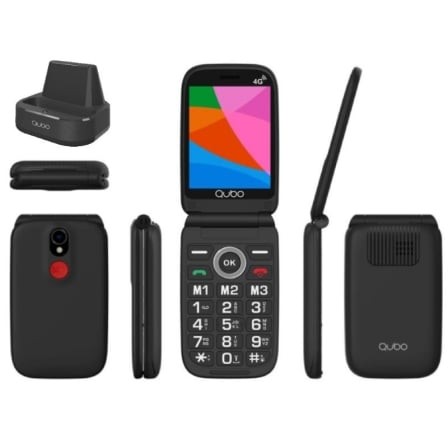 Teléfono Móvil Qubo X-340CB 4G para Personas Mayores Negro