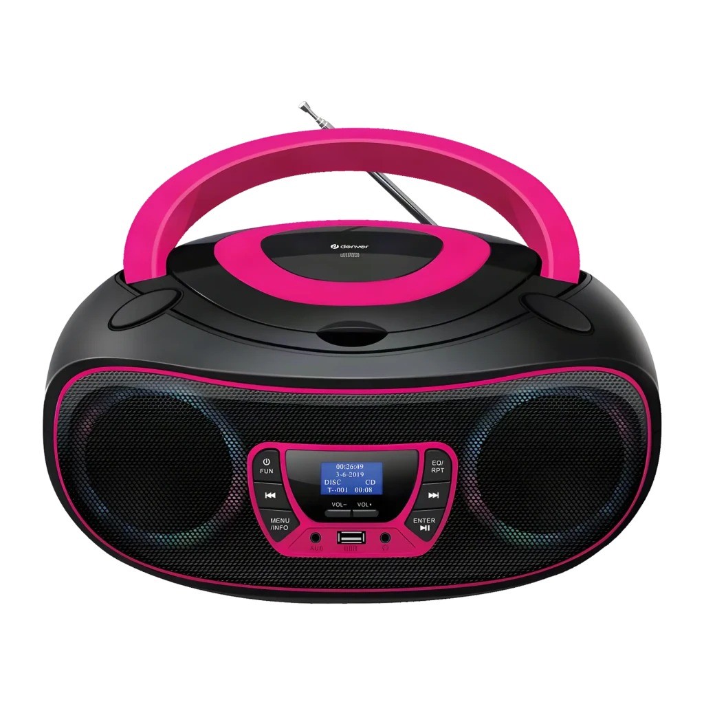 Altavoz de fiesta Denver DAB+, FM Batería o red Bluetooth, USB, CD, AUX TDB-212P Boombox