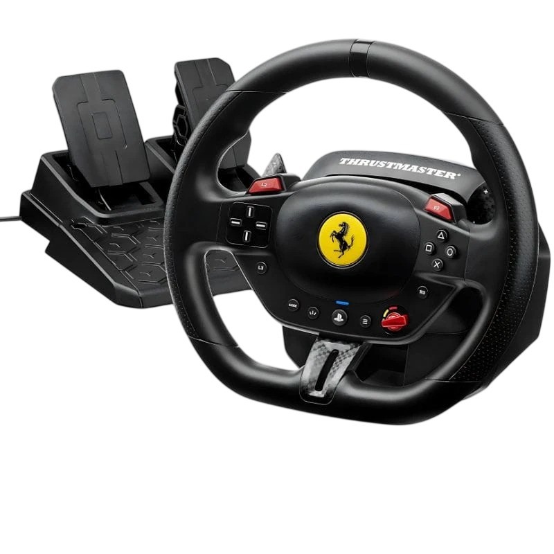 Thrustmaster T98 Ferrari 296 GTB para PS5, PS4, PC 2 pedales levas de cambio sensores magnéticos Volante de simulación