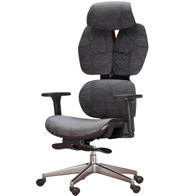 Silla gaming ergonómica Crato Gris reposabrazos 3D cojín lumbar malla reposapiés
