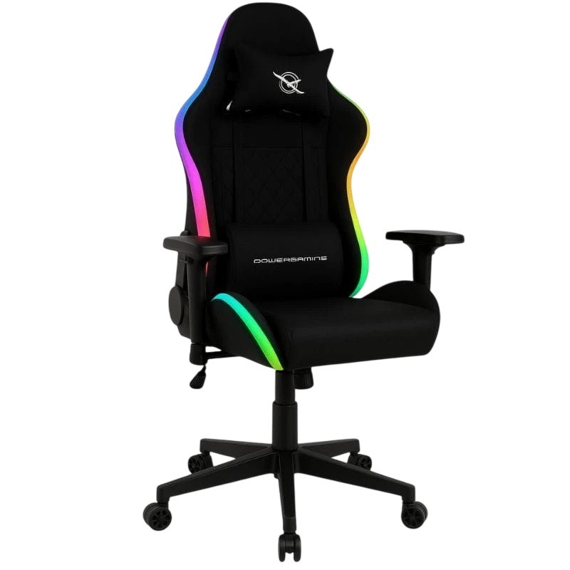 Silla gaming PowerGaming Lilith RGB Negro reposacabezas cojín lumbar cuero PU