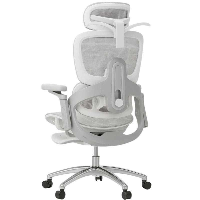 Powerbasic Elvas Gris 150kg reposabrazos 3D reposacabezas cojín lumbar reposapiés Silla de oficina ergonómica