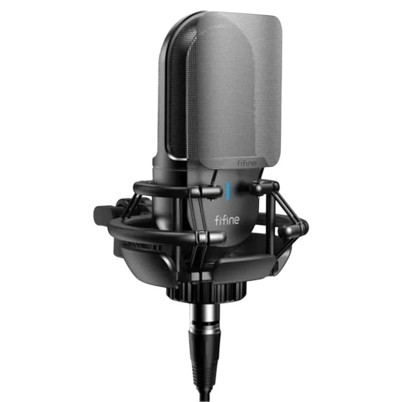 Micrófono Fifine K726 XLR Negro para Grabación y Transmisión en PC cardioide cancelación de ruido