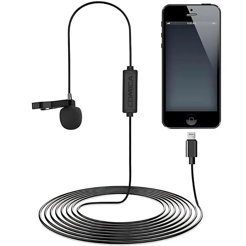 Micrófono lavalier para smartphone COMICA Lightning 4,5 m