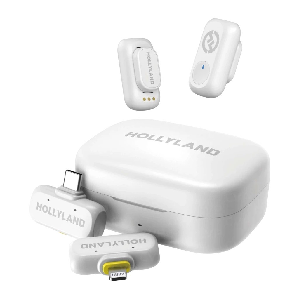 Micrófono inalámbrico Hollyland Lark A1 Combo Solapa Omnidireccional Blanco USB-C 200m de alcance 9h