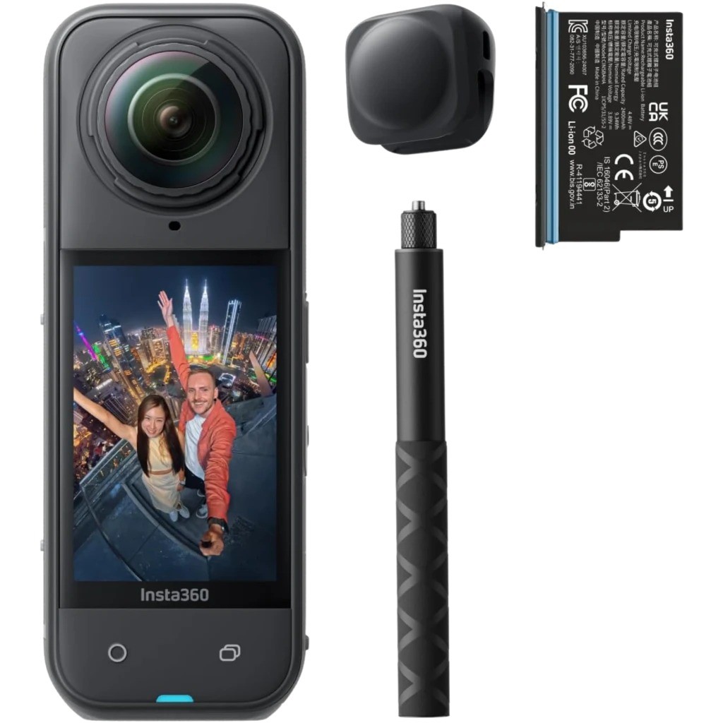 Cámara deportiva Insta360 X5 Negro Medianoche 8K FlowState sumergible 15 m
