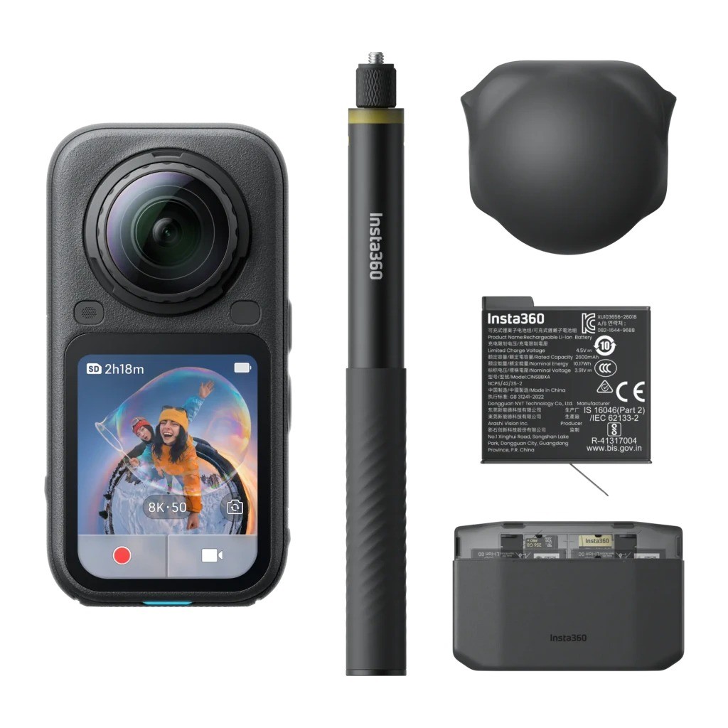 Cámara deportiva Insta360 X6 Essentials Bundle 8K 30fps 120MP sumergible 20 m WiFi