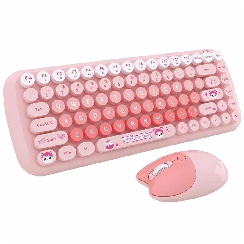 Teclado y ratón MOFII Candy New 2.4G Rosa inalámbrico