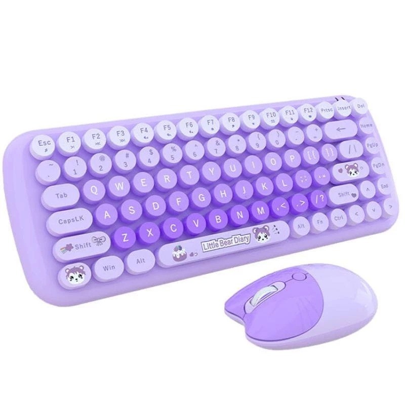 Teclado y ratón MOFII Candy New 2.4G Púrpura inalámbrico