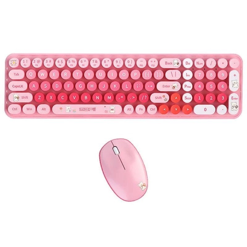 Teclado y ratón MOFII Baby Bear Rosa inalámbrico
