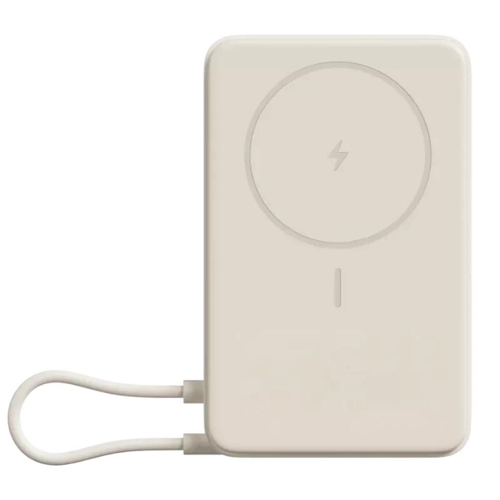 Soporte 5000mAh 33W MagSafe Power Bank Xiaomi Magnetic Beige con