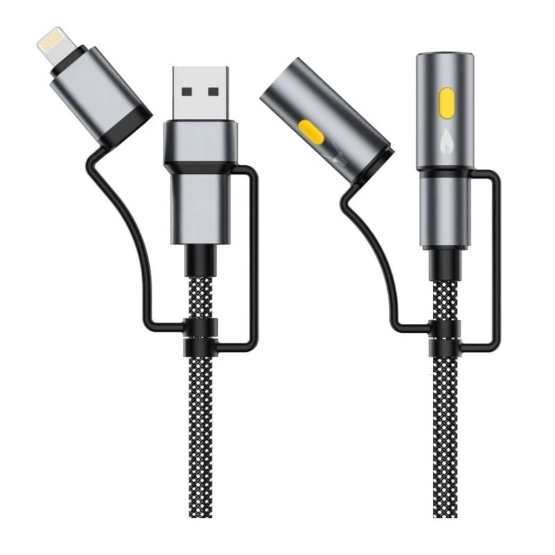 Cable Ultra-Resistente Carga Rápida 6 en 1 240W USB-C/A/Lightning