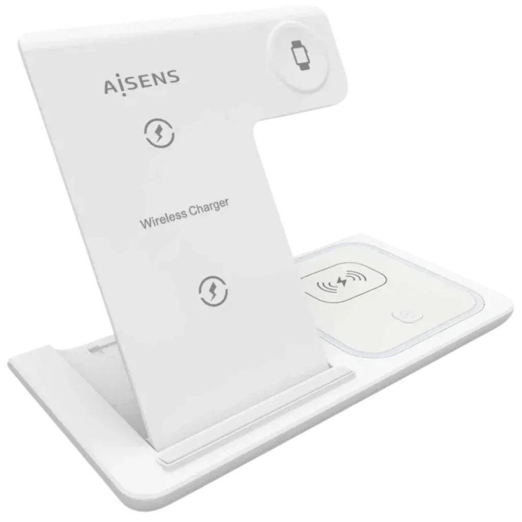 Aisens ASCH-15W3WC044-W 3 en 1 Qi 15W Plegable Blanco - Base de carga Inalámbrica