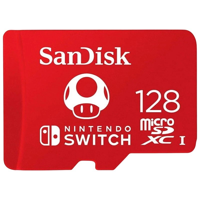Tarjeta microSD SanDisk Licencia Nintendo 128GB para Nintendo Switch Rojo 100MB/s U3