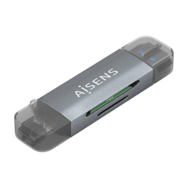 AISENS ASCR-2AC08-GR Gris Externo USB 3.0 SD/microSD Lector de tarjetas