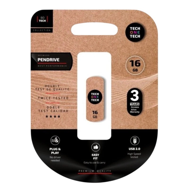 Pendrive Tech One Tech Smart Clip 16GB Blanco USB 2.0