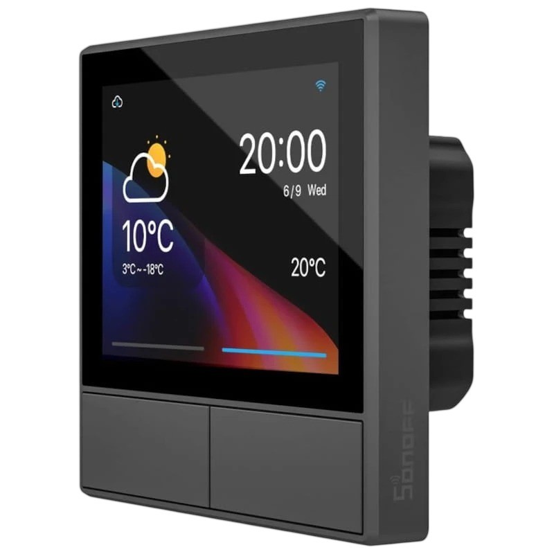SONOFF NSPanel Negro WiFi Pantalla inteligente, centro de control, termostato y sensor ambiental