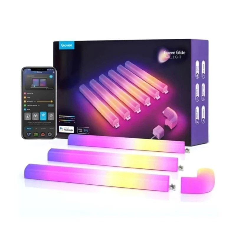 Lámpara inteligente Govee H6062 Glide 6+1 Luz de Pared compatible con Google