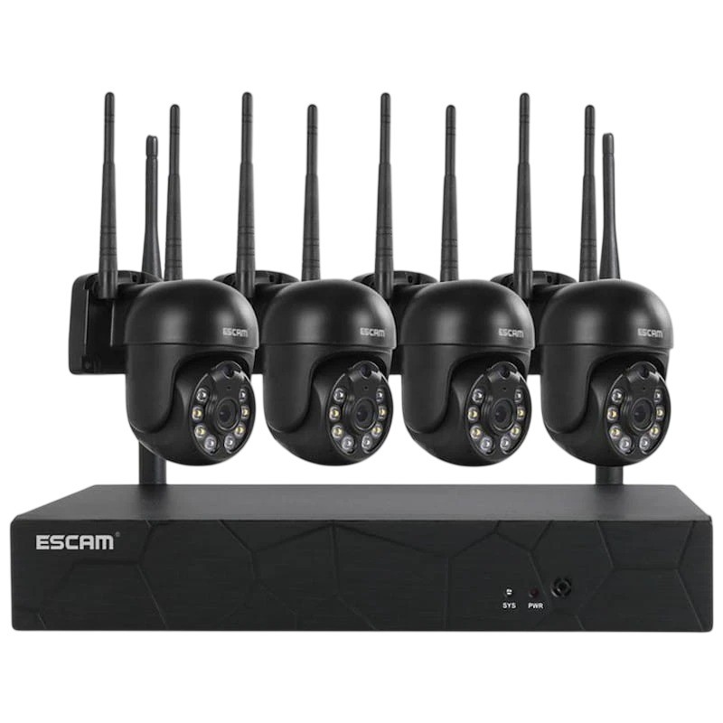 Escam WNK614 4 cámaras 3MP WiFi Kit de videovigilancia