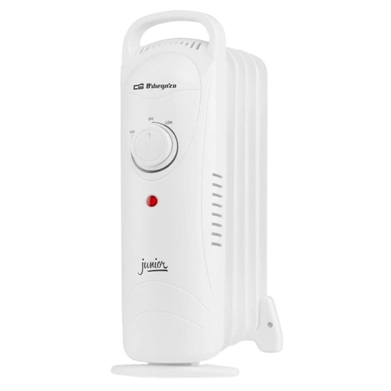 Radiador de aceite eléctrico Orbegozo Junior RO 720 700W Blanco termostato protección contra sobrecalentamiento