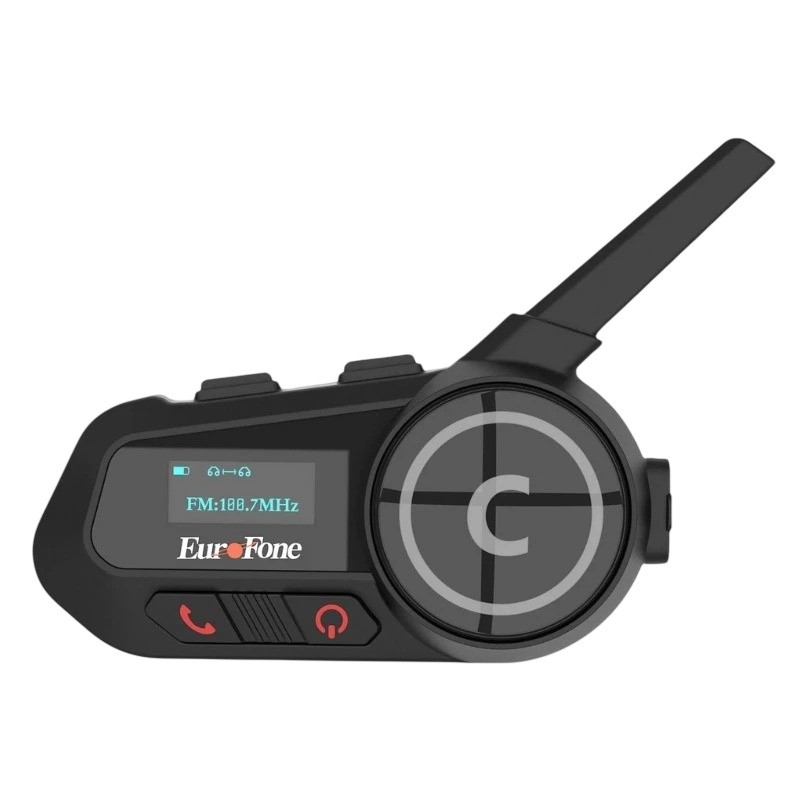 Intercomunicador para moto EuroFone S6-SC-B Full Duplex para 6 conductores 2000m 22h