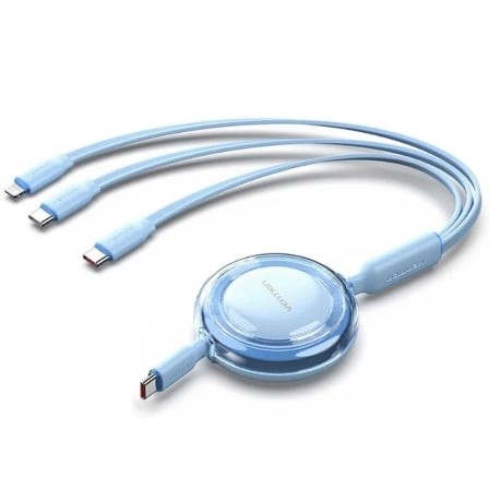 Cable USB Tipo-C 2.0 5A Vention USB Tipo-C Macho - 3x USB Tipo-C Macho Hasta 100W 480Mbps 1.1m