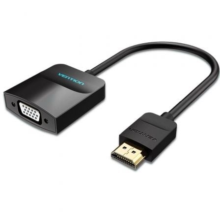 Conversor Vention HDMI Macho - VGA Hembra Jack 3.5 Hembra 15cm Negro