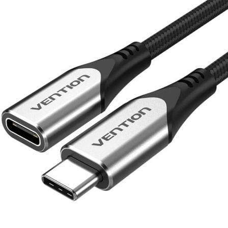 Cable Alargador USB 3.1 Tipo-C Vention USB Tipo-C Macho - USB Tipo-C Hembra Hasta 60W 5Gbps 1m Gris