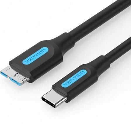 Cable USB 3.0 Vention microUSB Macho - USB Tipo-C Macho 5Gbps 50cm Negro