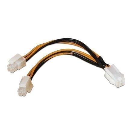 Cable Alimentación para Microprocesador Aisens Molex 4+4 PIN Macho - Molex 4 PIN Hembra Hasta 54W 15cm