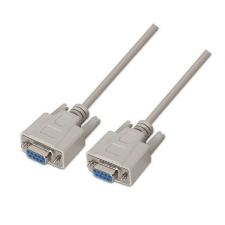 Cable Serie NULL Modem Aisens DB9 Hembra - DB9 Hembra Hasta 0.15W 1.6Mbps 1.8m Beige