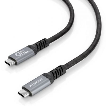 Cable USB 4.0 Tipo-C Aisens USB Tipo-C Macho - USB Tipo-C Macho Hasta 240W 40Gbps Negro