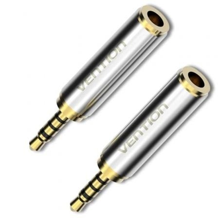 Adaptador Jack Vention Jack 2.5 Macho - Jack 3.5 Hembra Plata