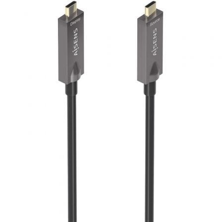Cable USB 3.1 Tipo-C Aisens AOC USB Tipo-C Macho - USB Tipo-C Macho Hasta 60W 10Gbps Negro