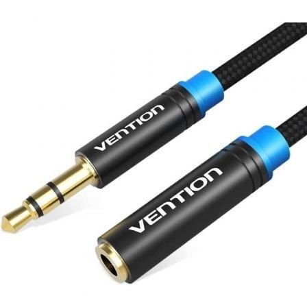 Cable Estéreo Vention Jack 3.5 Macho - Jack 3.5 Hembra Negro