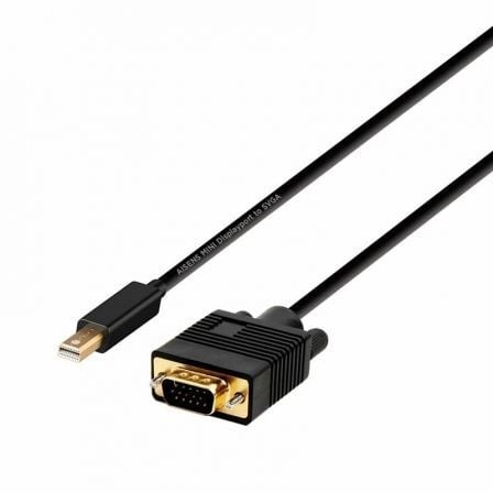 Cable Conversor Aisens Mini DP Macho - VGA Macho 2m Negro