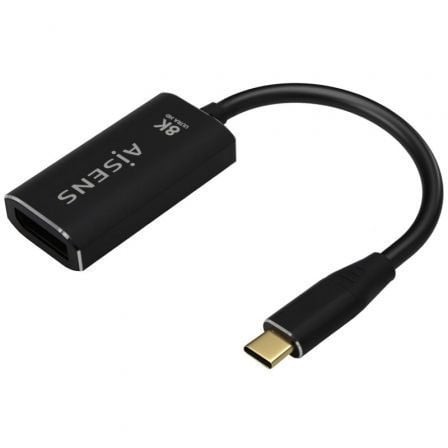 Conversor Aisens USB Tipo-C Macho - DisplayPort Hembra Hasta 27W 1250Mbps 15cm Negro