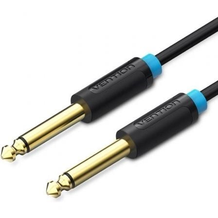 Cable Mono Vention Jack 6.5 Macho - Jack 6.5 Macho Negro