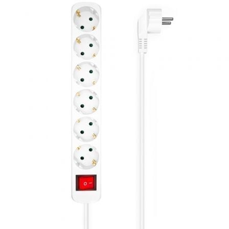 Regleta con Interruptor Aisens 6 Tomas de Corriente Cable 1.4m