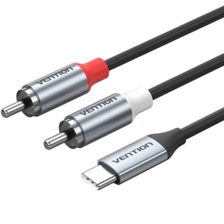 Cable Estéreo Vention USB Tipo-C Macho - 2x RCA Macho Gris