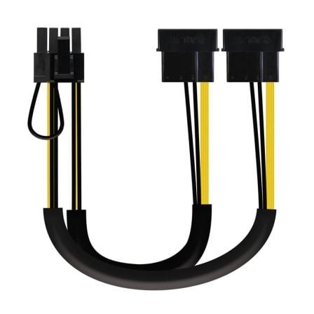 Cable de Alimentación Tarjeta Gráfica Nanocable 2x Molex Macho - 6+2 PIN Macho 20cm