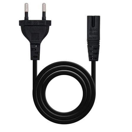 Cable Alimentación Forma 8 Nanocable CEE7 16 Macho - C7 Hembra Negro