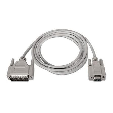 Cable Serie NULL Modem Nanocable DB9 Hembra - DB25 Macho 1.8m Beige