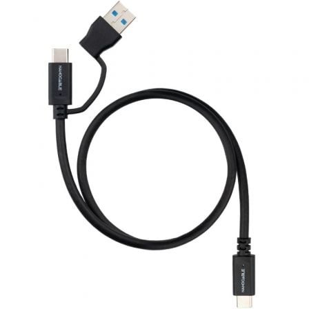 Cable USB 3.2 Tipo-C Nanocable USB Tipo-C Macho USB Macho - USB Tipo-C Macho Hasta 60W 10Gbps Negro