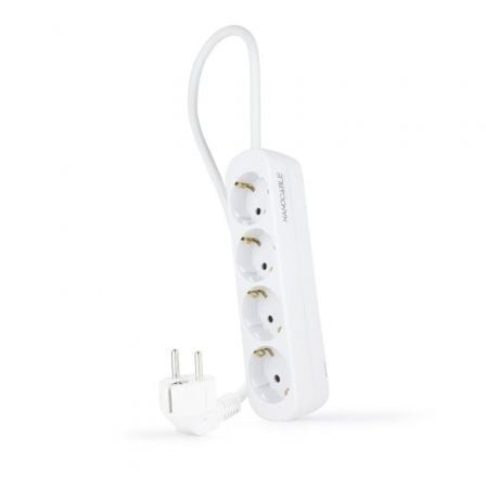 Regleta Nanocable 4 Tomas de Corriente Cable 1.4m Blanca