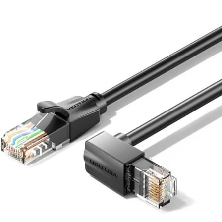 Cable de Red RJ45 UTP Vention Cat.6 5m Acodado 90º Negro