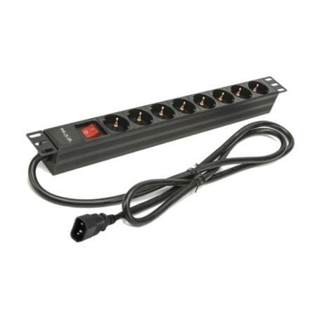 Regleta con Interruptor Phasak 8 Tomas de Corriente Cable 2m Negro