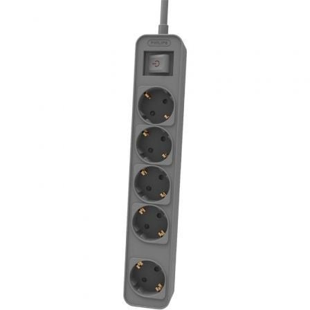Regleta con Interruptor Philips CHP2154G 12 5 Tomas de corriente Cable 1.5m Gris