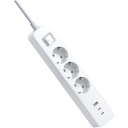 Regleta con Interruptor Xiaomi 20W Power Strip 3 Tomas de Corriente 1 USB 2 USB Tipo-C Cable 1.4m Blanca